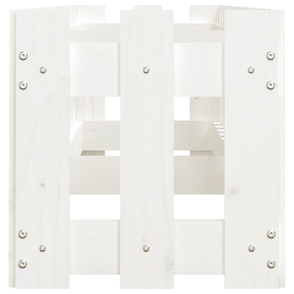 Plantenbak Verhoogd Hekontwerp 200X30X30 Cm Grenenhout Wit