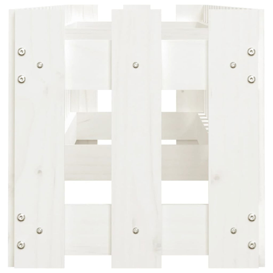 Plantenbak Verhoogd Hekontwerp 200X30X30 Cm Grenenhout Wit