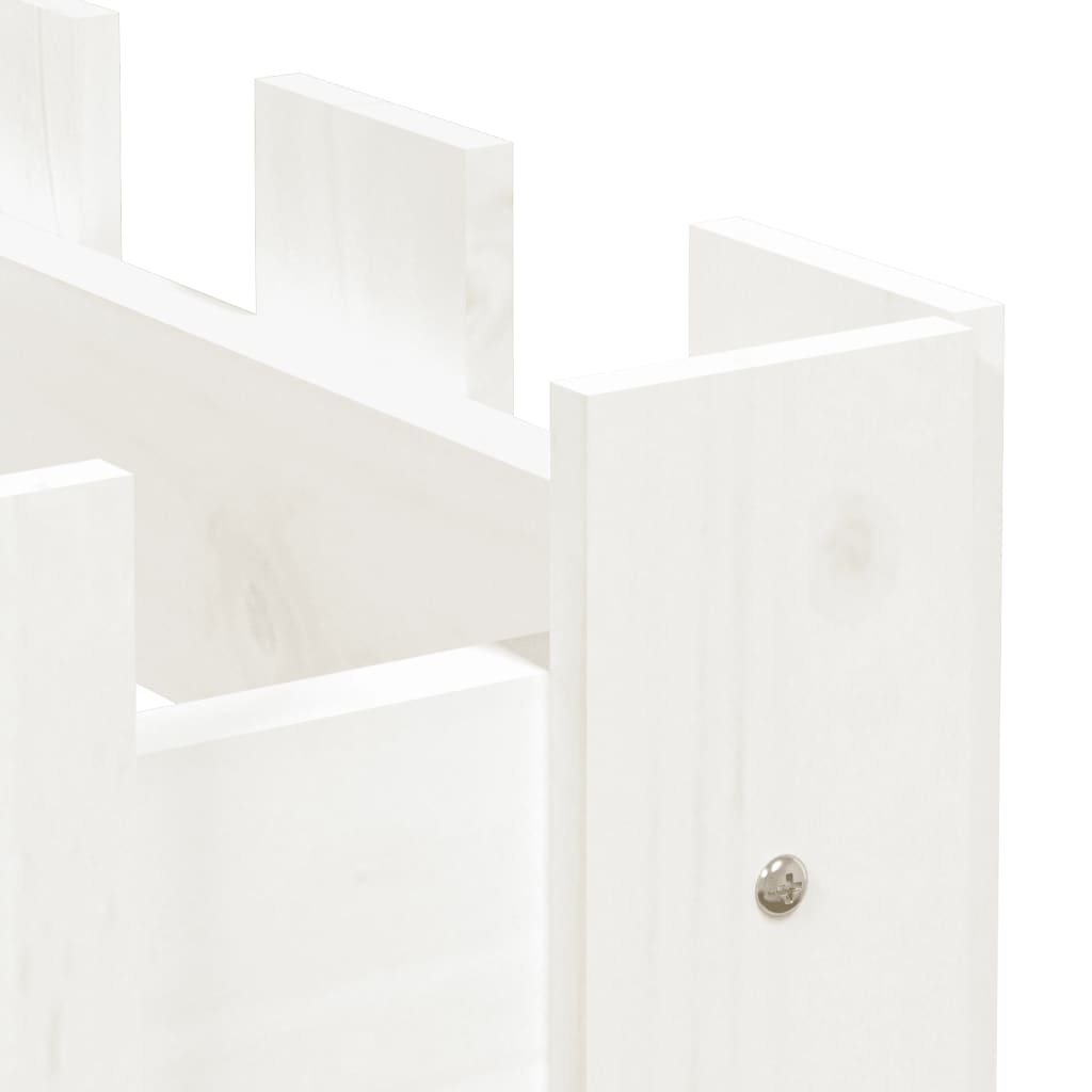 Plantenbak Verhoogd Hekontwerp 200X30X30 Cm Grenenhout Wit