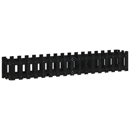Plantenbak Verhoogd Hekontwerp 200X30X30 Cm Grenenhout Zwart