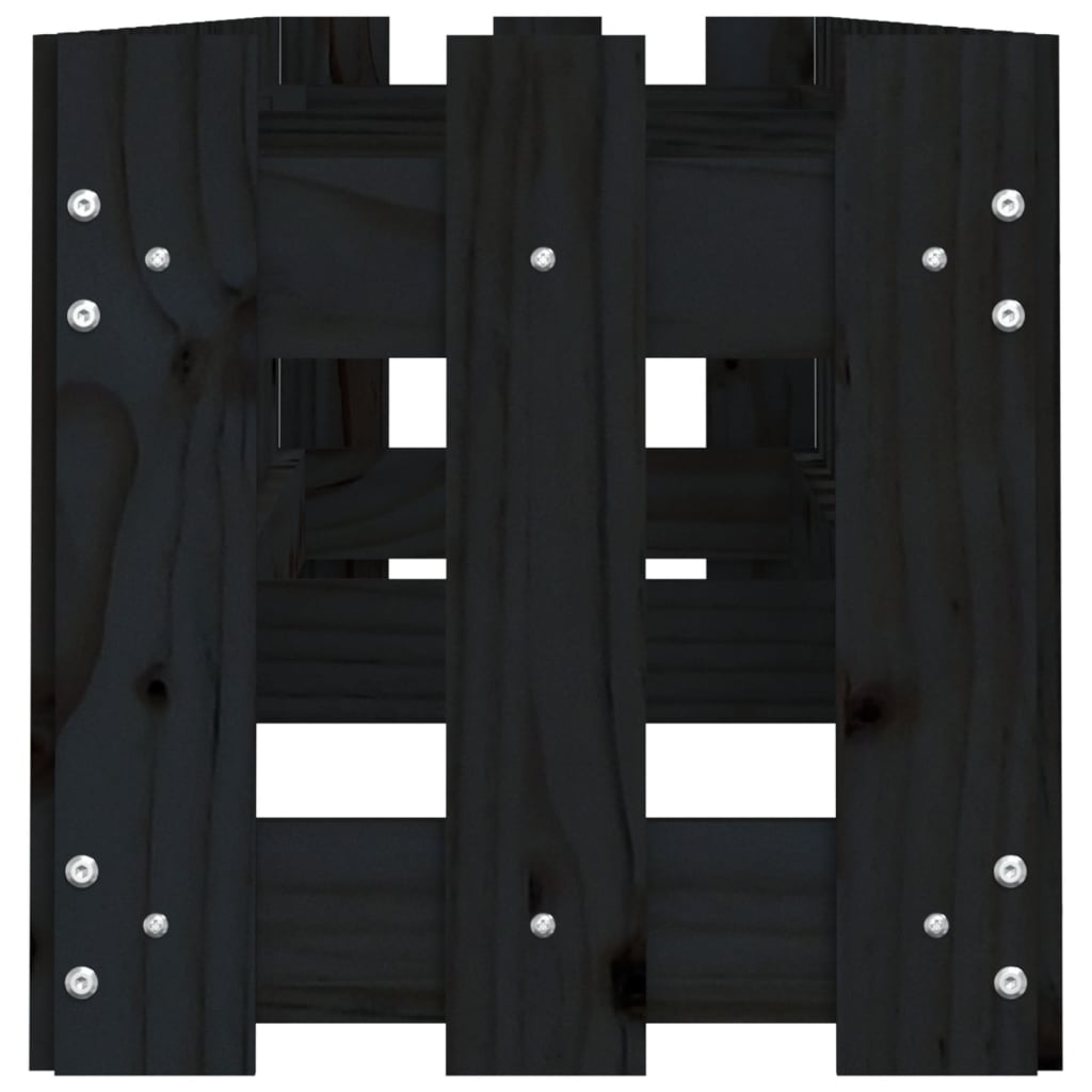 Plantenbak Verhoogd Hekontwerp 200X30X30 Cm Grenenhout Zwart