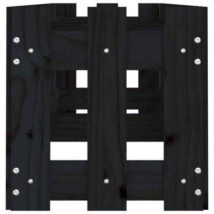 Plantenbak Verhoogd Hekontwerp 200X30X30 Cm Grenenhout Zwart