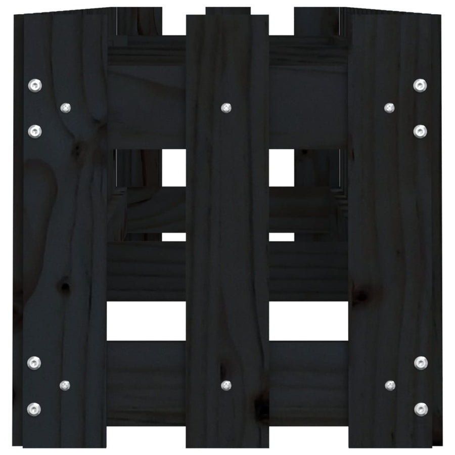 Plantenbak Verhoogd Hekontwerp 200X30X30 Cm Grenenhout Zwart
