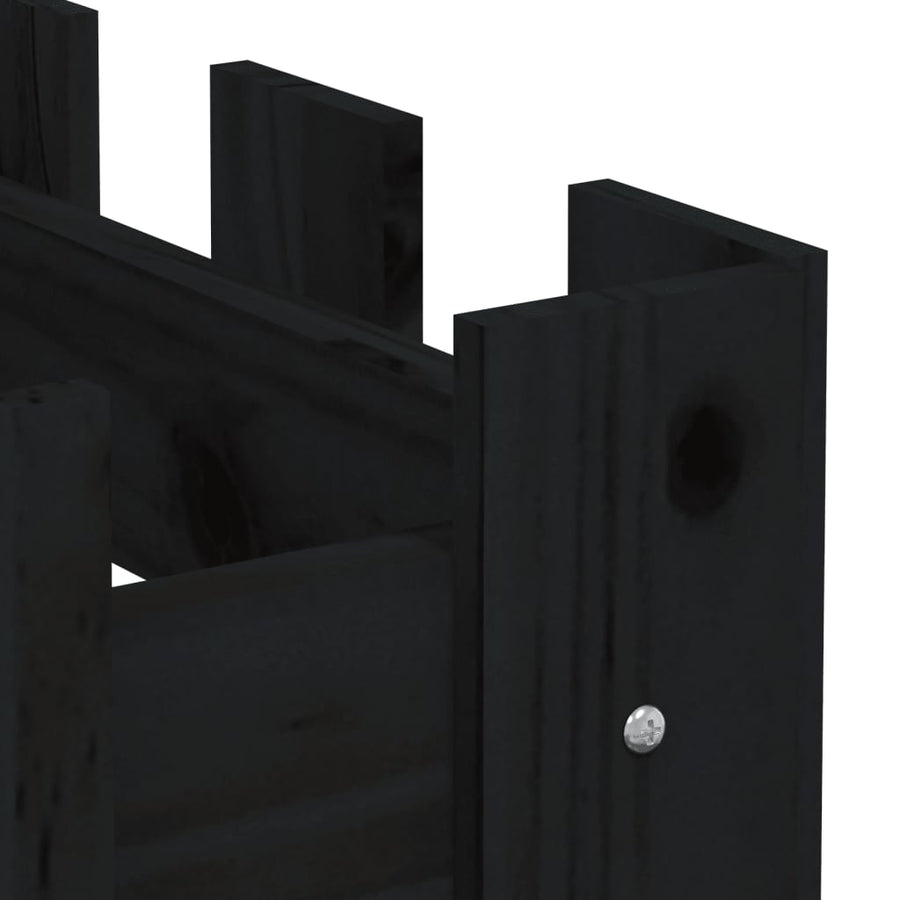 Plantenbak Verhoogd Hekontwerp 200X30X30 Cm Grenenhout Zwart