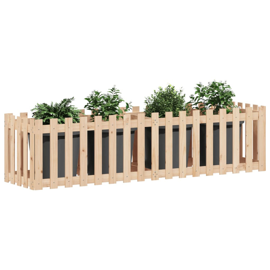 Plantenbak Verhoogd Met Hekontwerp 200X50X50 Cm Grenenhout