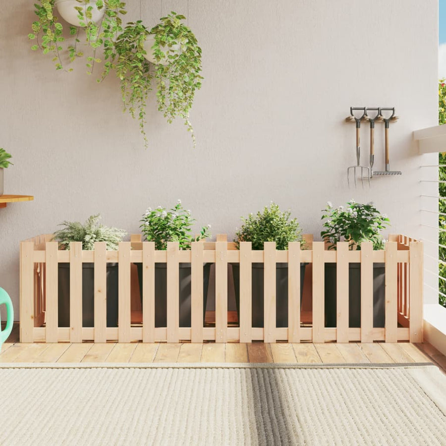 Plantenbak Verhoogd Met Hekontwerp 200X50X50 Cm Grenenhout