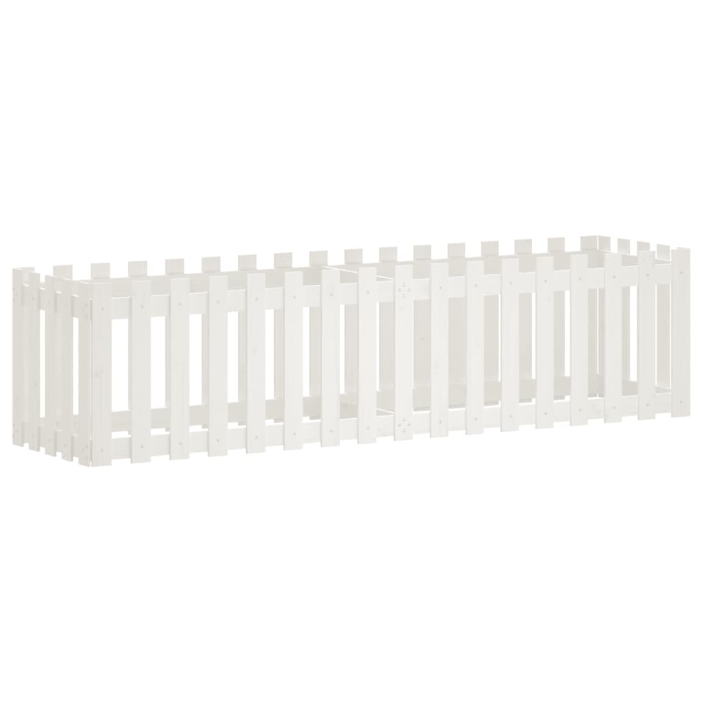 Plantenbak Verhoogd Hekontwerp 200X50X50 Cm Grenenhout Wit