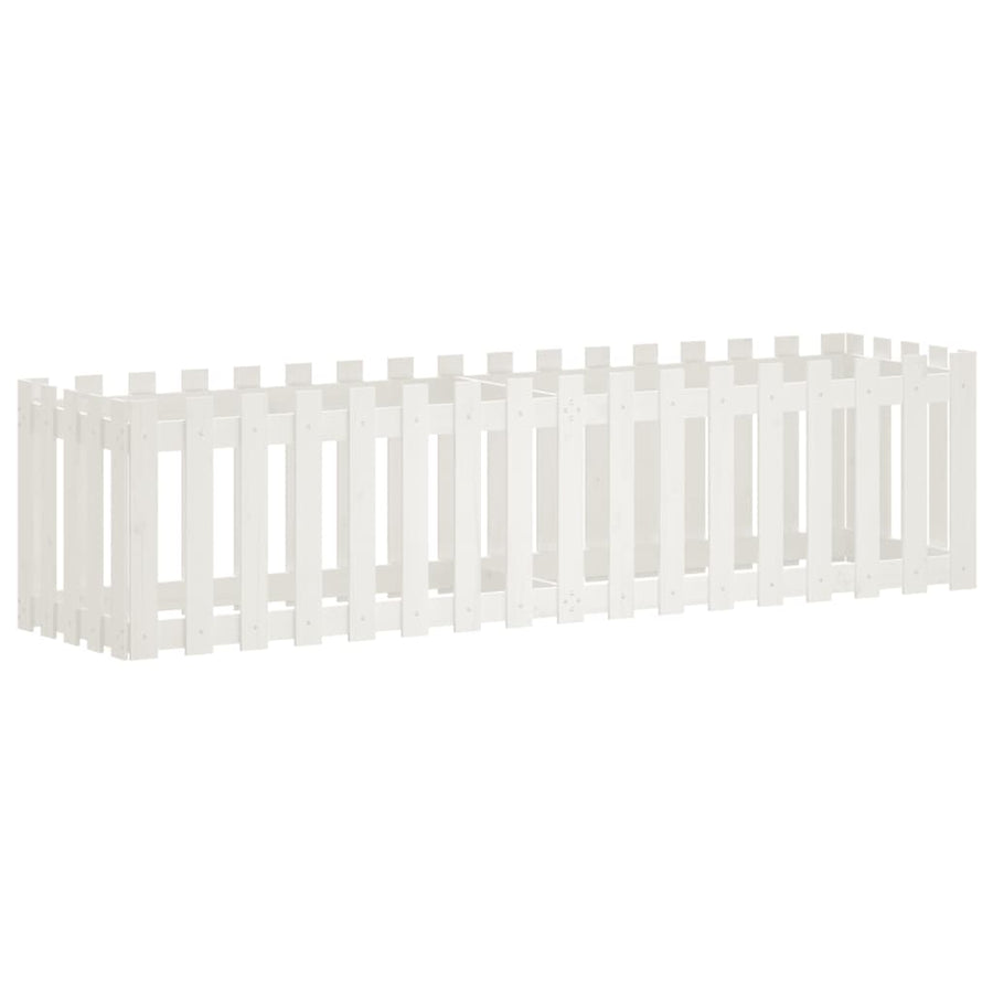 Plantenbak Verhoogd Hekontwerp 200X50X50 Cm Grenenhout Wit