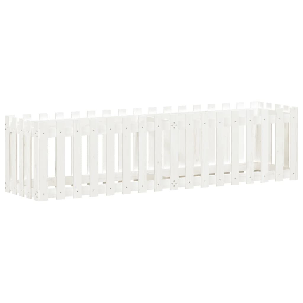 Plantenbak Verhoogd Hekontwerp 200X50X50 Cm Grenenhout Wit