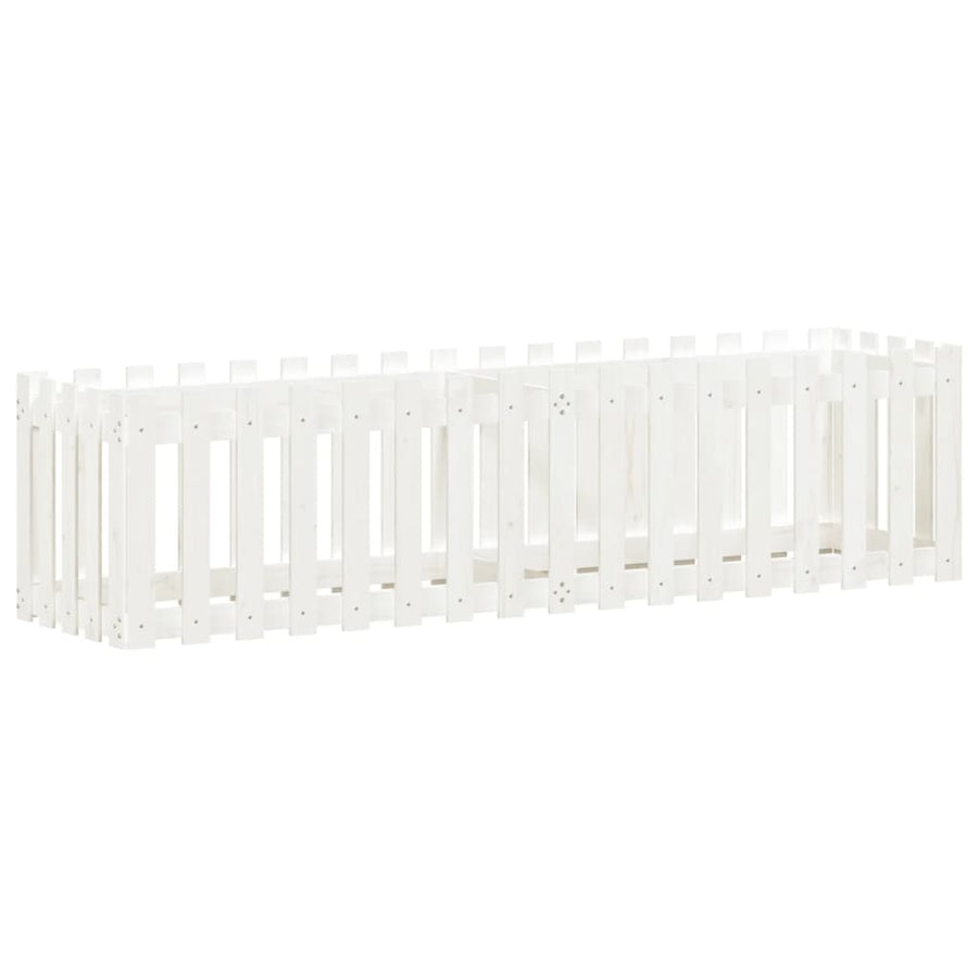Plantenbak Verhoogd Hekontwerp 200X50X50 Cm Grenenhout Wit