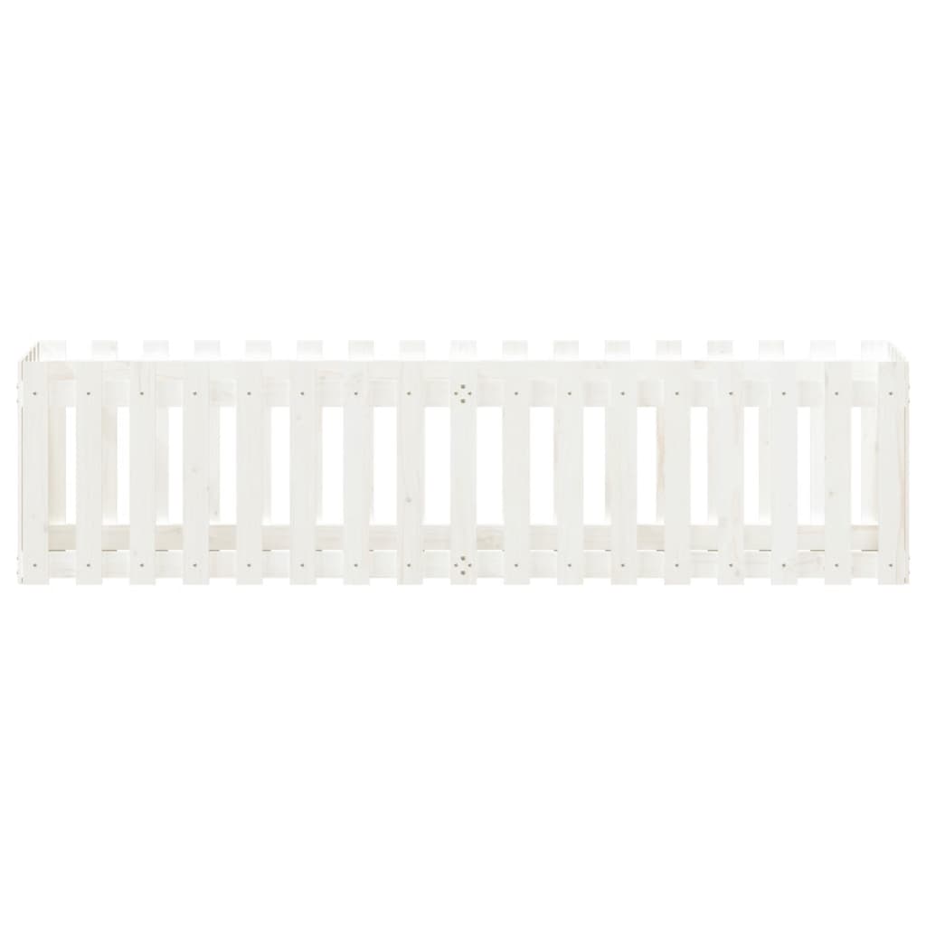 Plantenbak Verhoogd Hekontwerp 200X50X50 Cm Grenenhout Wit