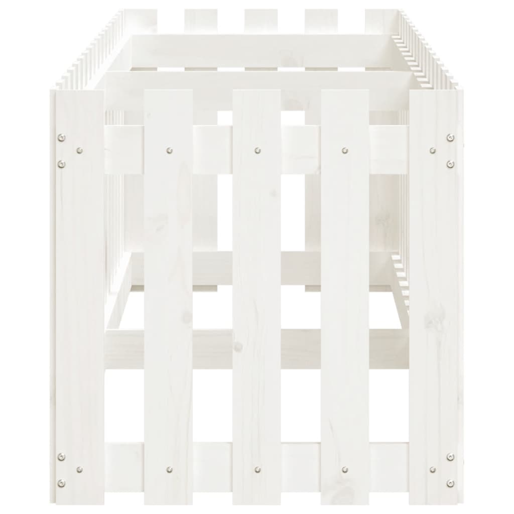 Plantenbak Verhoogd Hekontwerp 200X50X50 Cm Grenenhout Wit