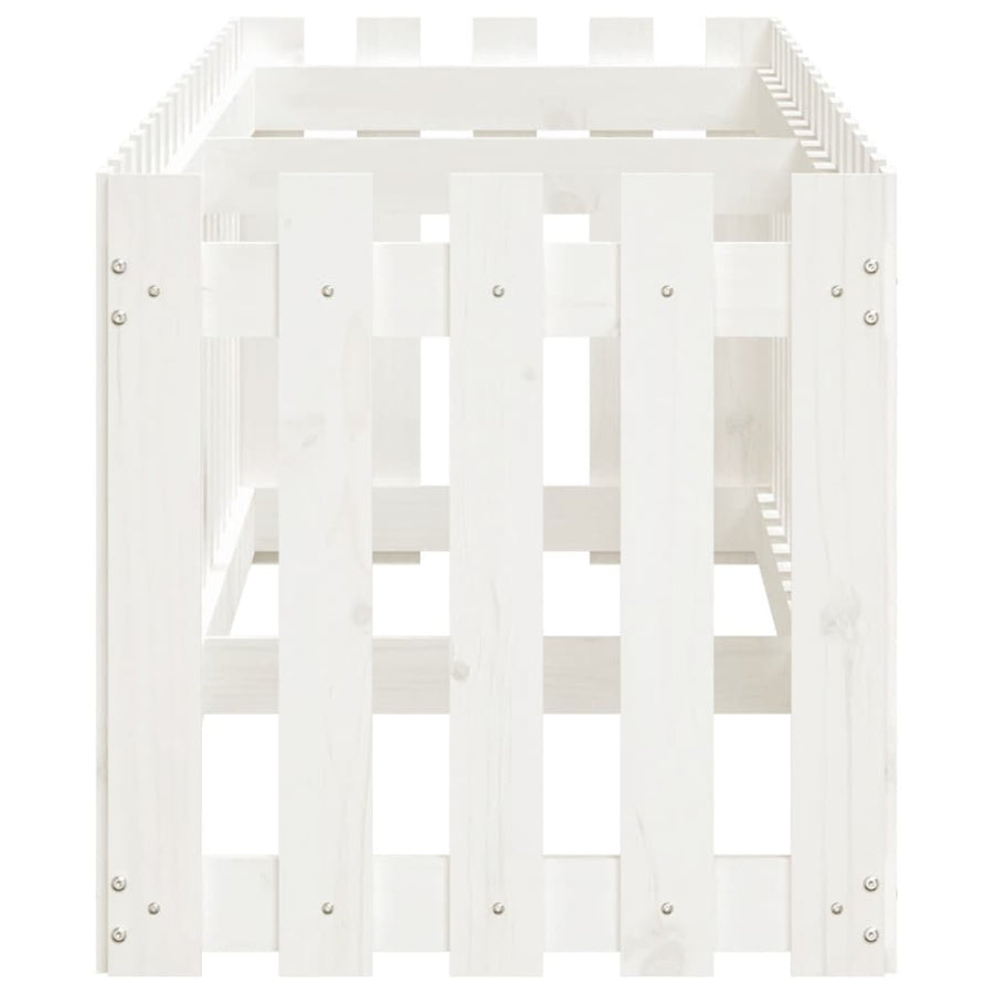 Plantenbak Verhoogd Hekontwerp 200X50X50 Cm Grenenhout Wit