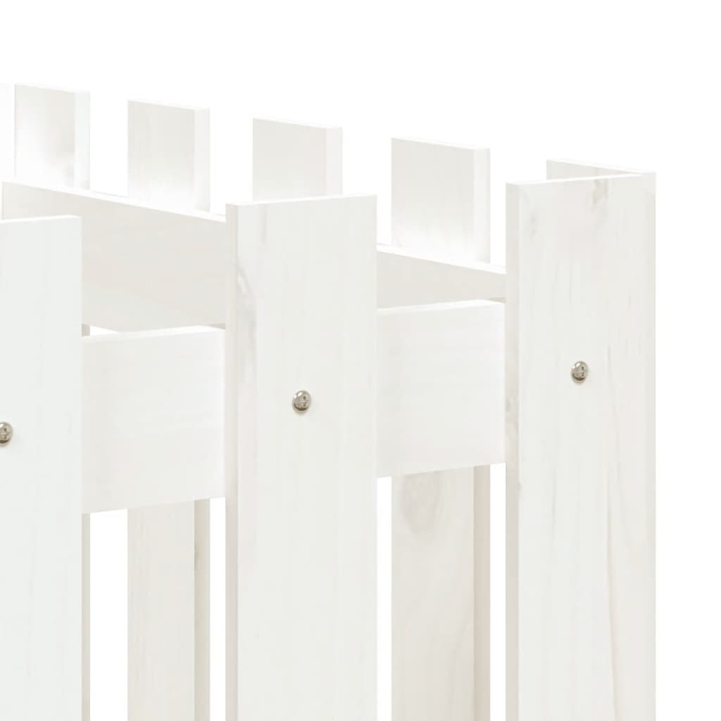 Plantenbak Verhoogd Hekontwerp 200X50X50 Cm Grenenhout Wit