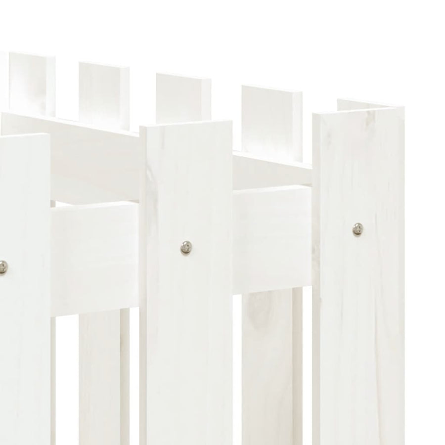 Plantenbak Verhoogd Hekontwerp 200X50X50 Cm Grenenhout Wit