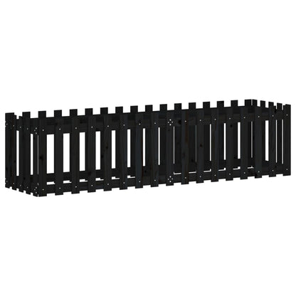 Plantenbak Verhoogd Hekontwerp 200X50X50 Cm Grenenhout Zwart