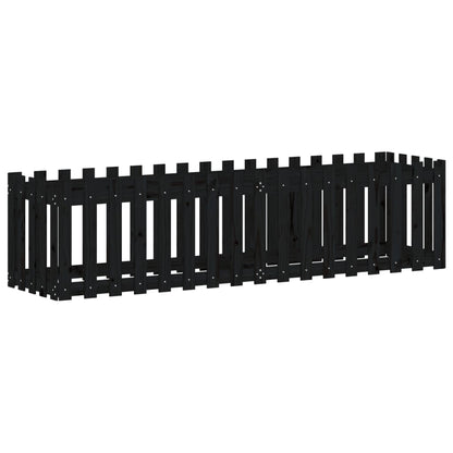 Plantenbak Verhoogd Hekontwerp 200X50X50 Cm Grenenhout Zwart