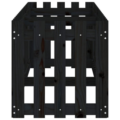 Plantenbak Verhoogd Hekontwerp 200X50X50 Cm Grenenhout Zwart