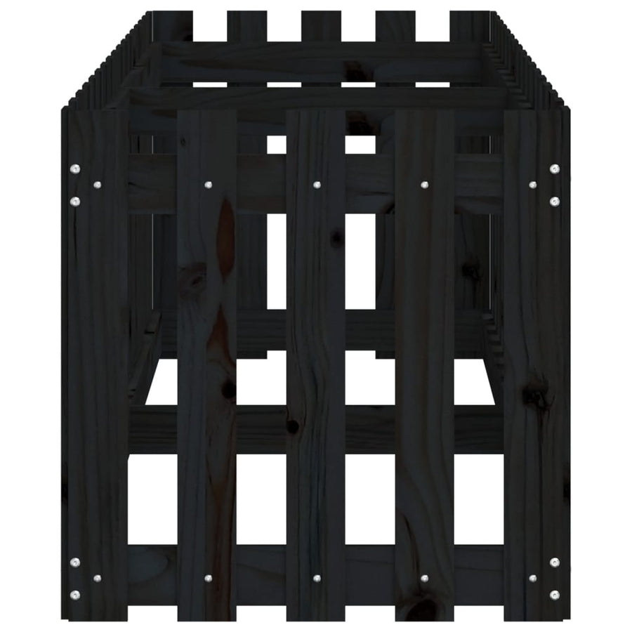 Plantenbak Verhoogd Hekontwerp 200X50X50 Cm Grenenhout Zwart