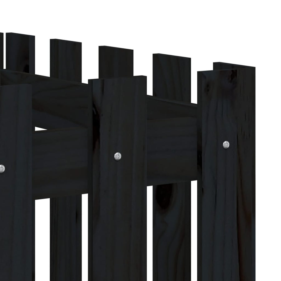 Plantenbak Verhoogd Hekontwerp 200X50X50 Cm Grenenhout Zwart