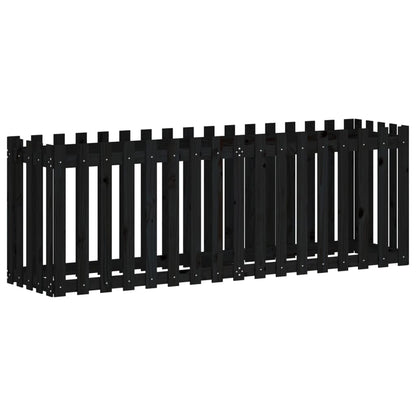 Plantenbak Verhoogd Hekontwerp 200X50X70 Cm Grenenhout Zwart