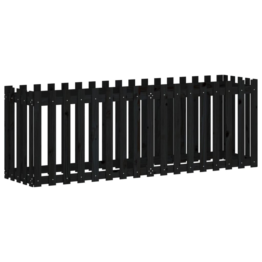 Plantenbak Verhoogd Hekontwerp 200X50X70 Cm Grenenhout Zwart
