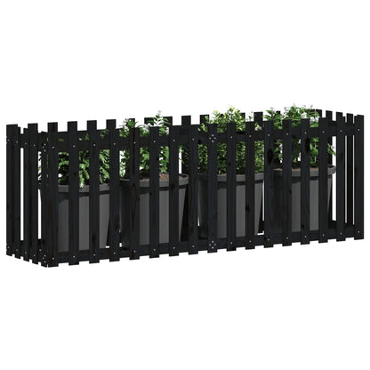 Plantenbak Verhoogd Hekontwerp 200X50X70 Cm Grenenhout Zwart