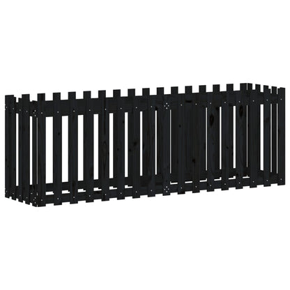 Plantenbak Verhoogd Hekontwerp 200X50X70 Cm Grenenhout Zwart