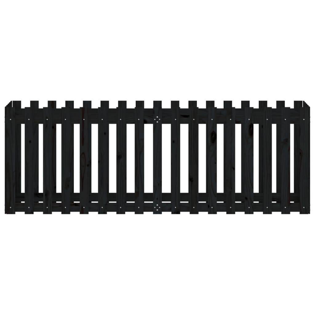 Plantenbak Verhoogd Hekontwerp 200X50X70 Cm Grenenhout Zwart