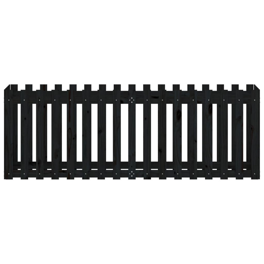 Plantenbak Verhoogd Hekontwerp 200X50X70 Cm Grenenhout Zwart