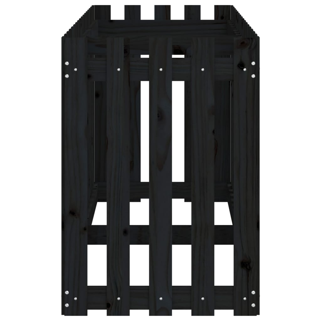 Plantenbak Verhoogd Hekontwerp 200X50X70 Cm Grenenhout Zwart