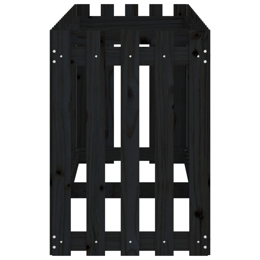 Plantenbak Verhoogd Hekontwerp 200X50X70 Cm Grenenhout Zwart