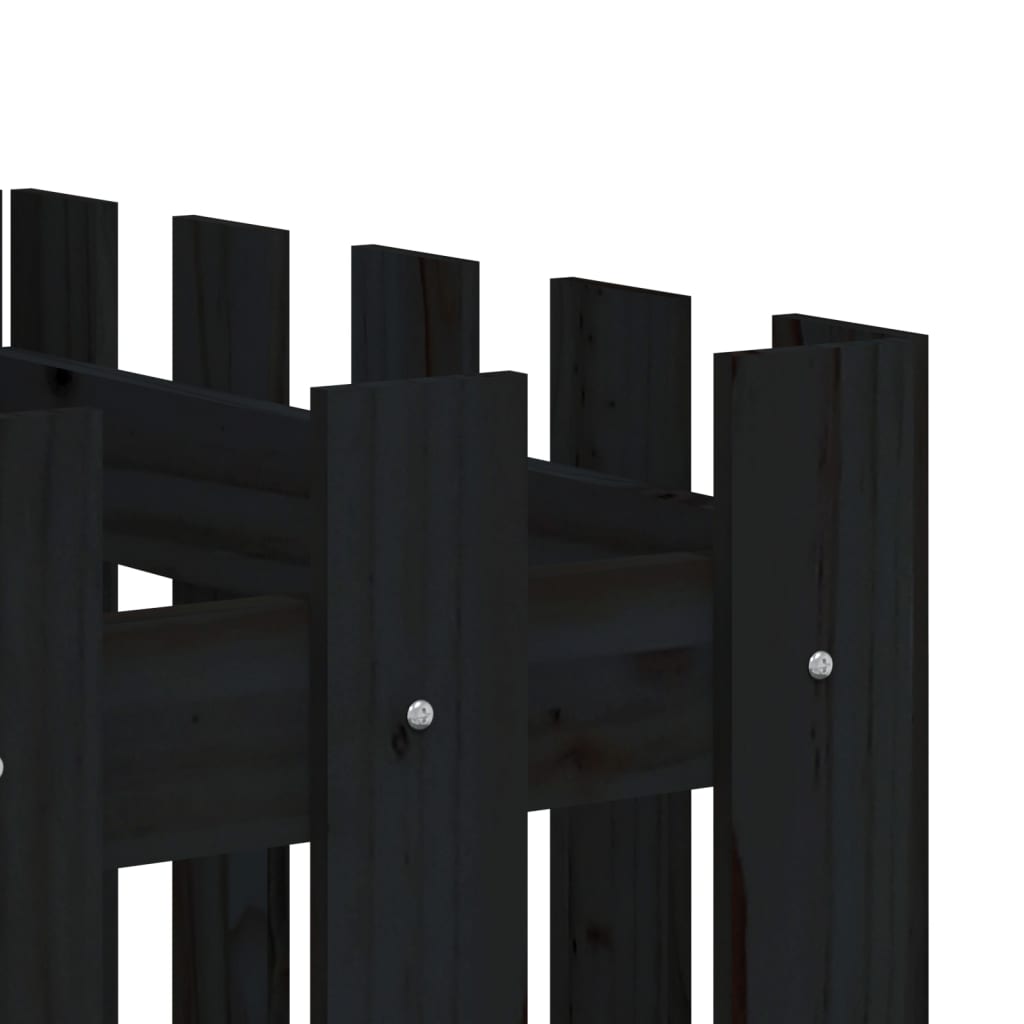 Plantenbak Verhoogd Hekontwerp 200X50X70 Cm Grenenhout Zwart