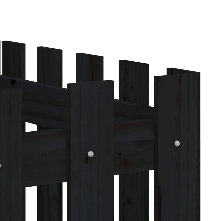 Plantenbak Verhoogd Hekontwerp 200X50X70 Cm Grenenhout Zwart