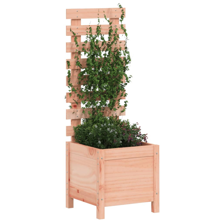 Plantenbak Met Rek 39X39,5X114 Cm Massief Douglashout
