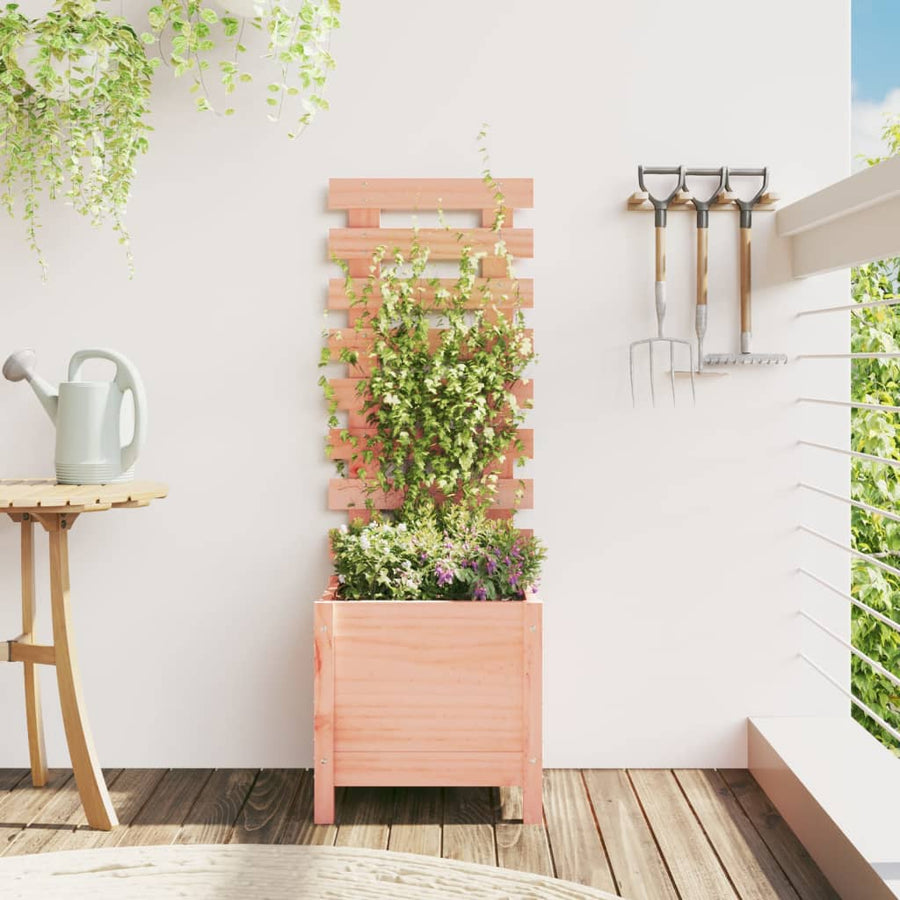 Plantenbak Met Rek 39X39,5X114 Cm Massief Douglashout