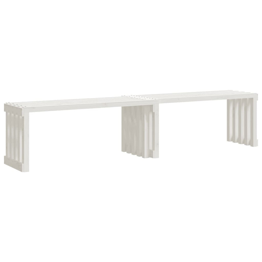 Tuinbankje verlengbaar 212,5x40,5x45 cm massief grenenhout wit