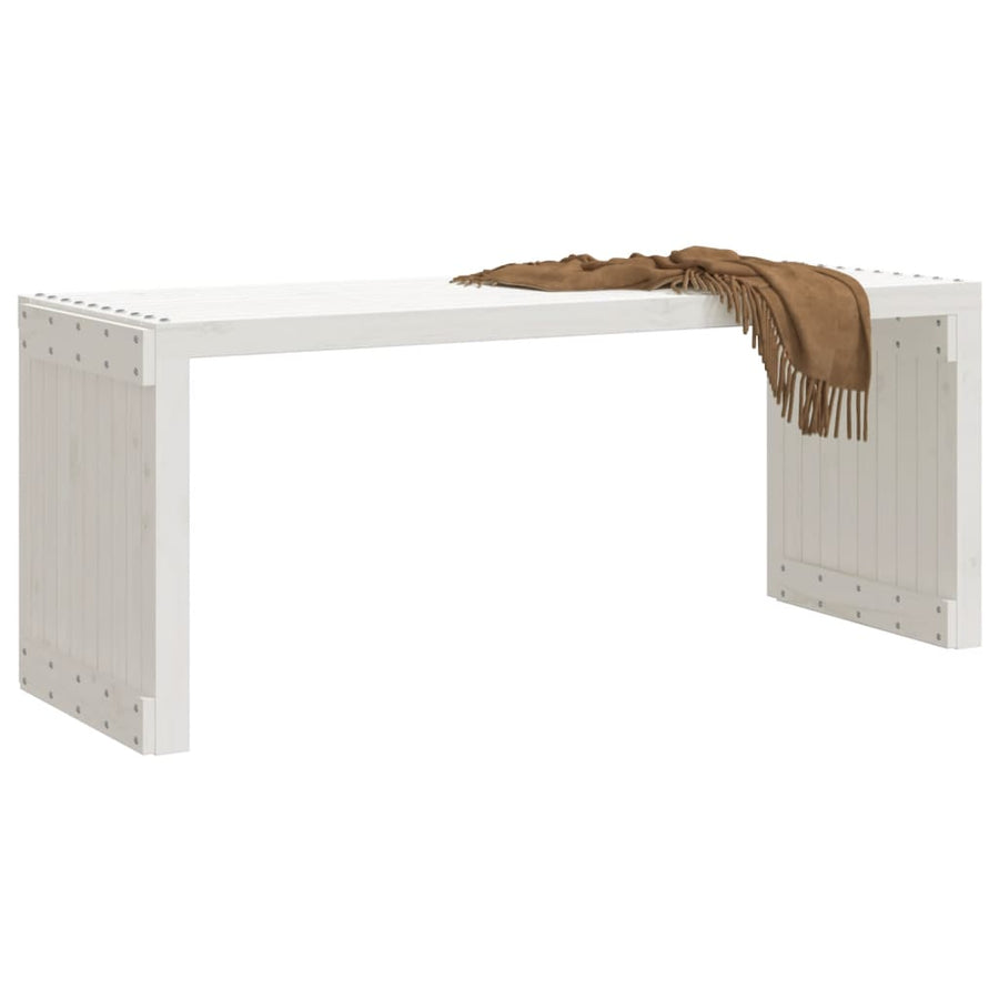 Tuinbankje verlengbaar 212,5x40,5x45 cm massief grenenhout wit