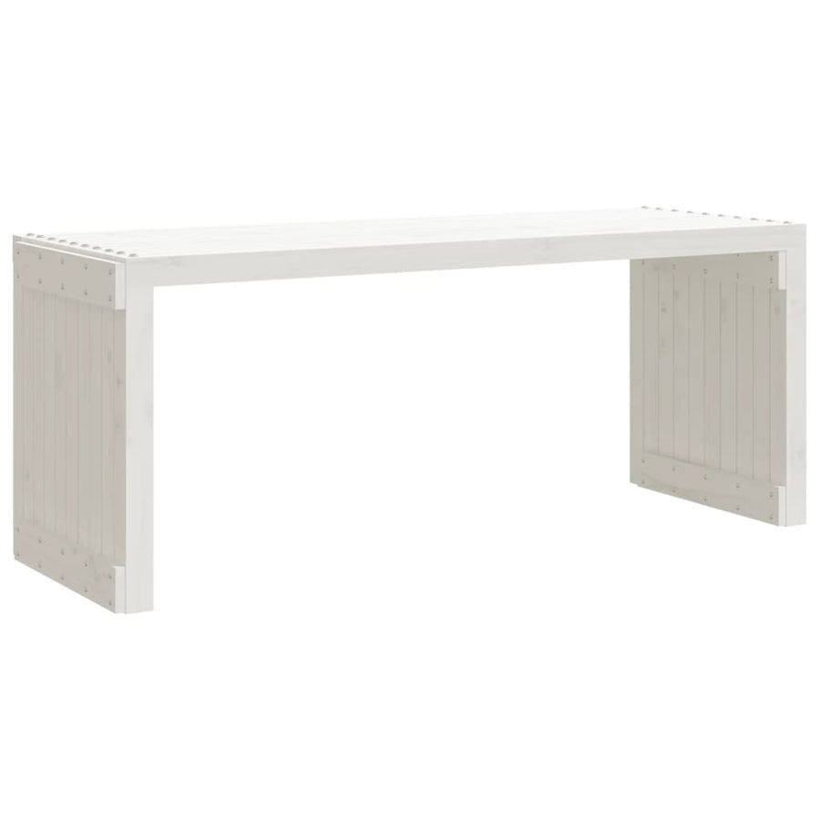 Tuinbankje verlengbaar 212,5x40,5x45 cm massief grenenhout wit