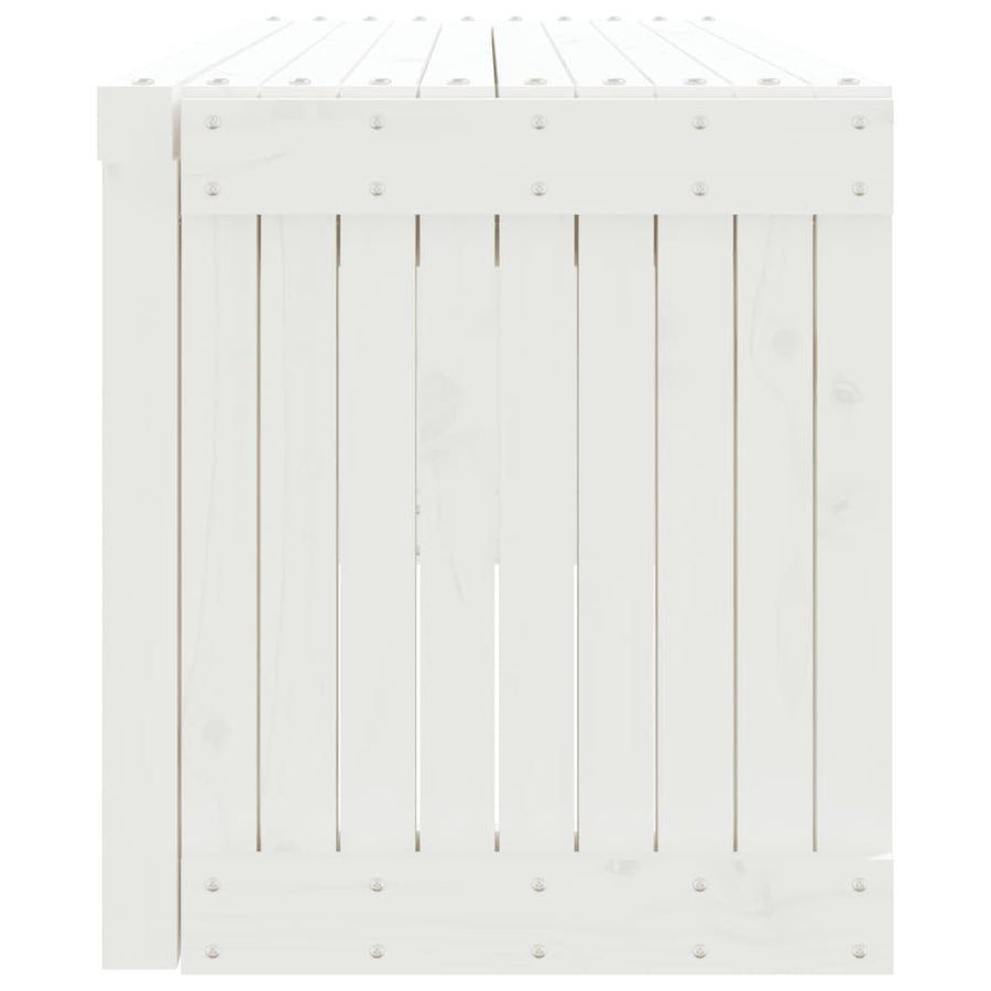 Tuinbankje verlengbaar 212,5x40,5x45 cm massief grenenhout wit