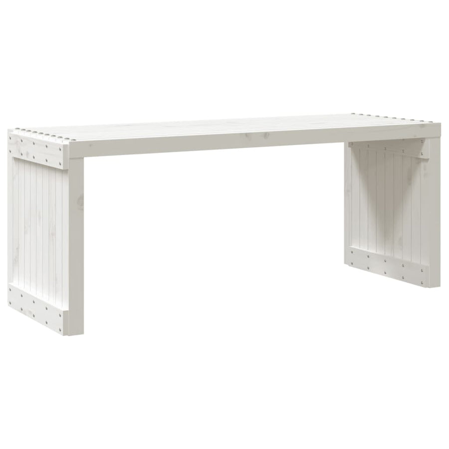 Tuinbankje verlengbaar 212,5x40,5x45 cm massief grenenhout wit
