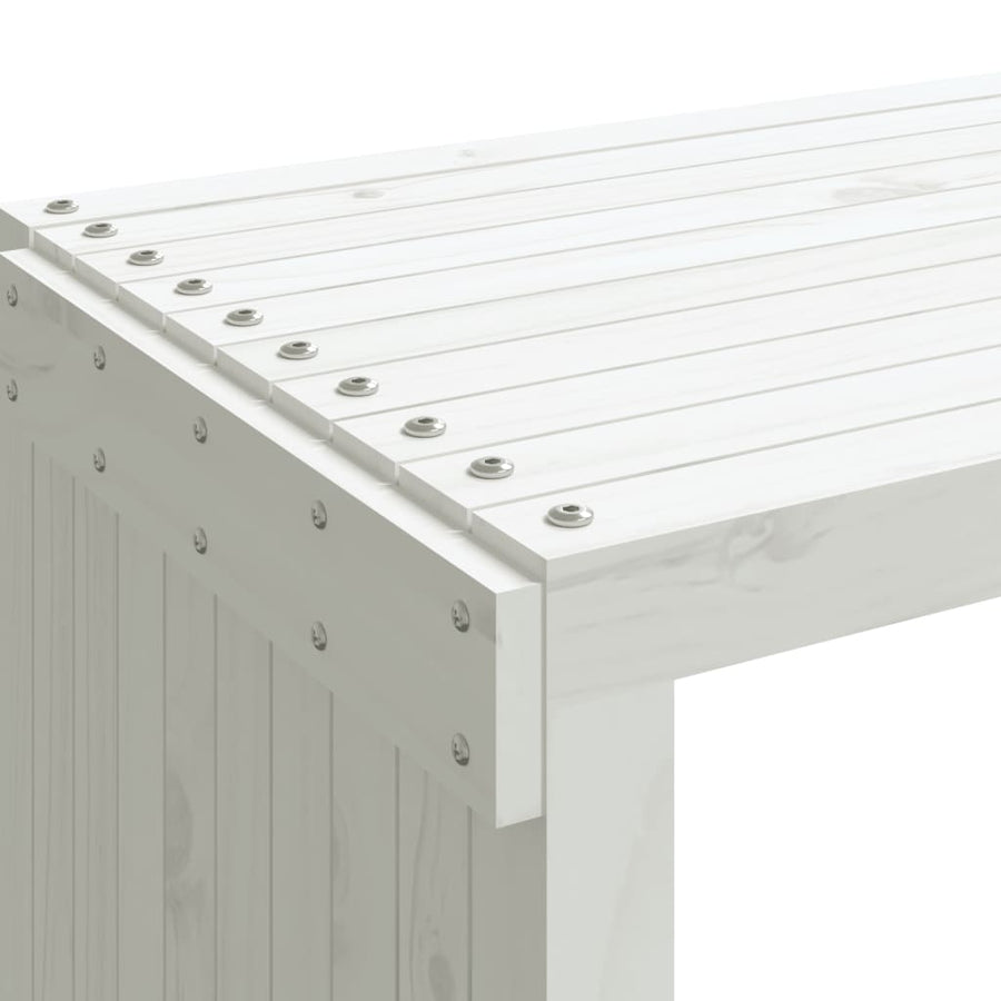 Tuinbankje verlengbaar 212,5x40,5x45 cm massief grenenhout wit