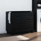 Wasmand 88,5x44x76 cm massief grenenhout zwart