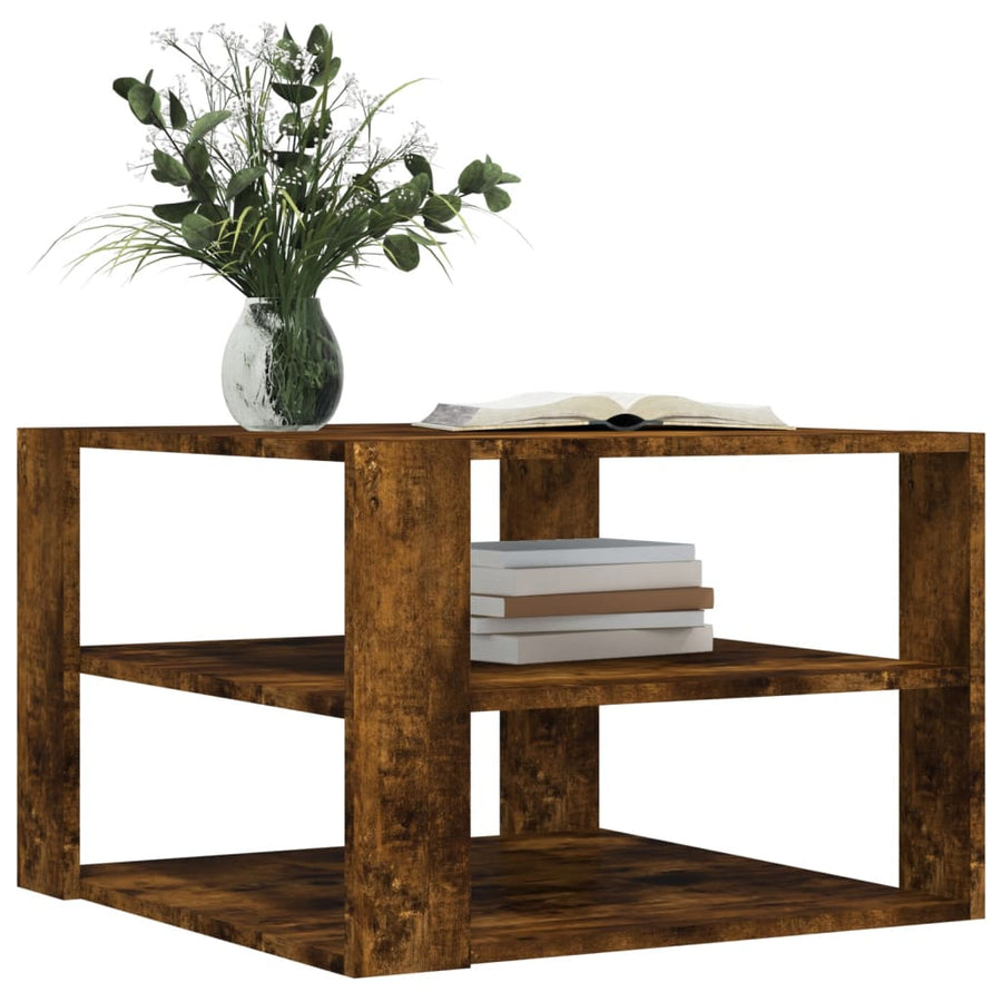 Salontafel 59,5X59,5X40 Cm Bewerkt Hout Kleurig Gerookt eiken