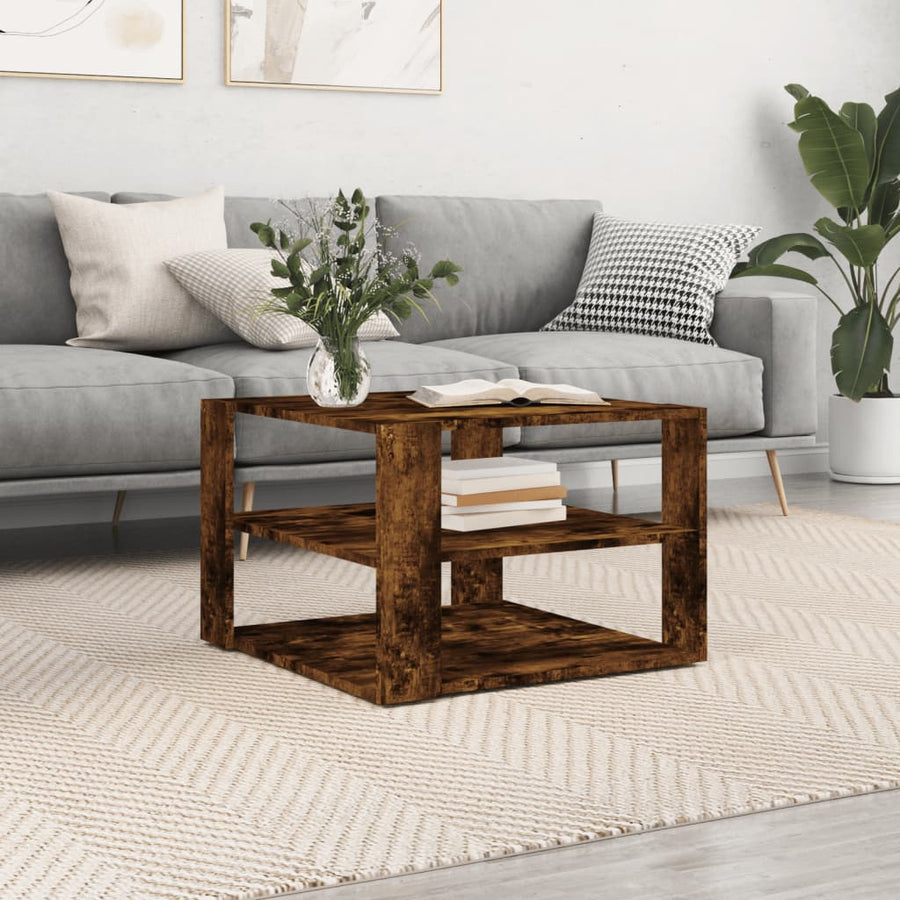 Salontafel 59,5X59,5X40 Cm Bewerkt Hout Kleurig Gerookt eiken
