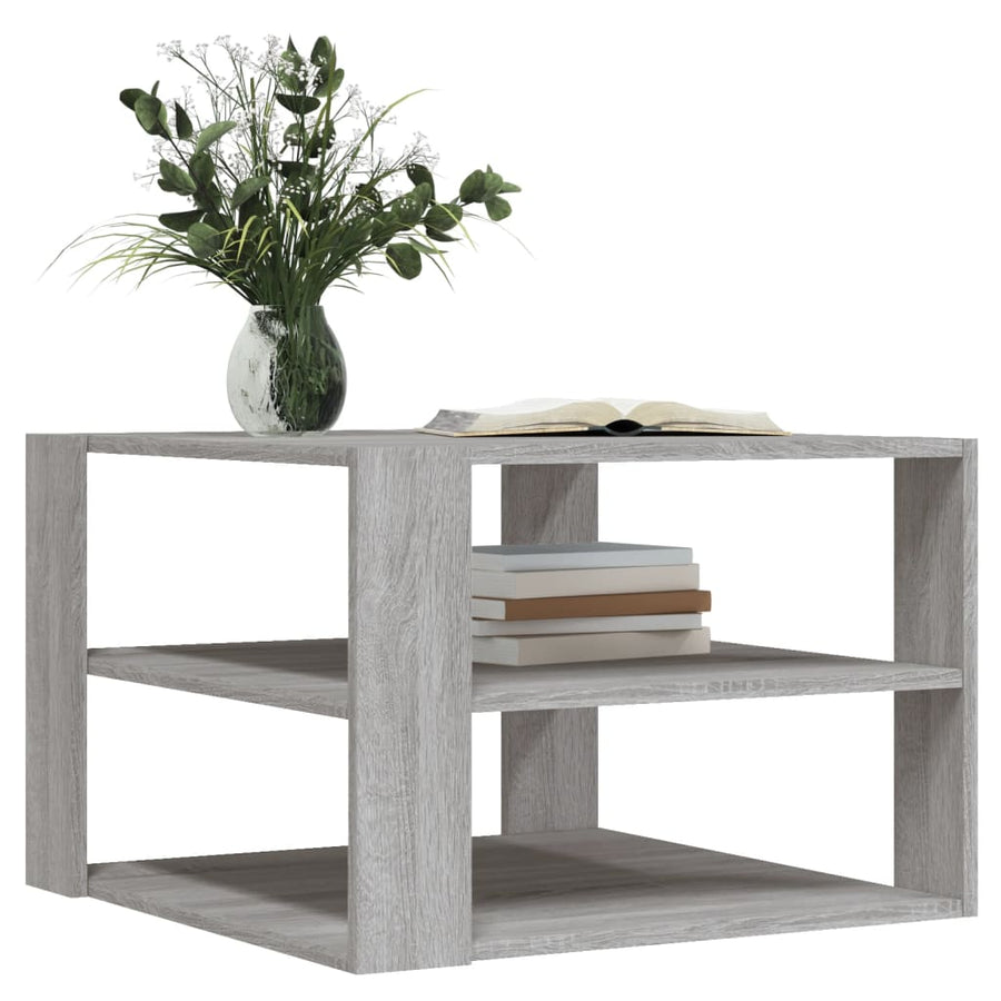 Salontafel 59,5x59,5x40 cm bewerkt hout grijs sonoma Grijs sonoma