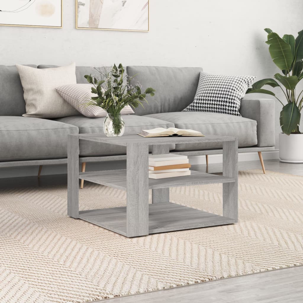 Salontafel 59,5x59,5x40 cm bewerkt hout grijs sonoma Grijs sonoma