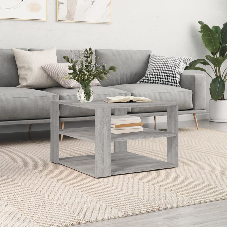 Salontafel 59,5x59,5x40 cm bewerkt hout grijs sonoma Grijs sonoma