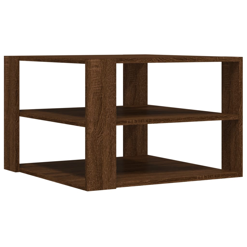 Salontafel 59,5x59,5x40 cm bewerkt hout bruin eikenkleurig