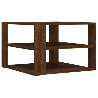 Salontafel 59,5x59,5x40 cm bewerkt hout bruin eikenkleurig